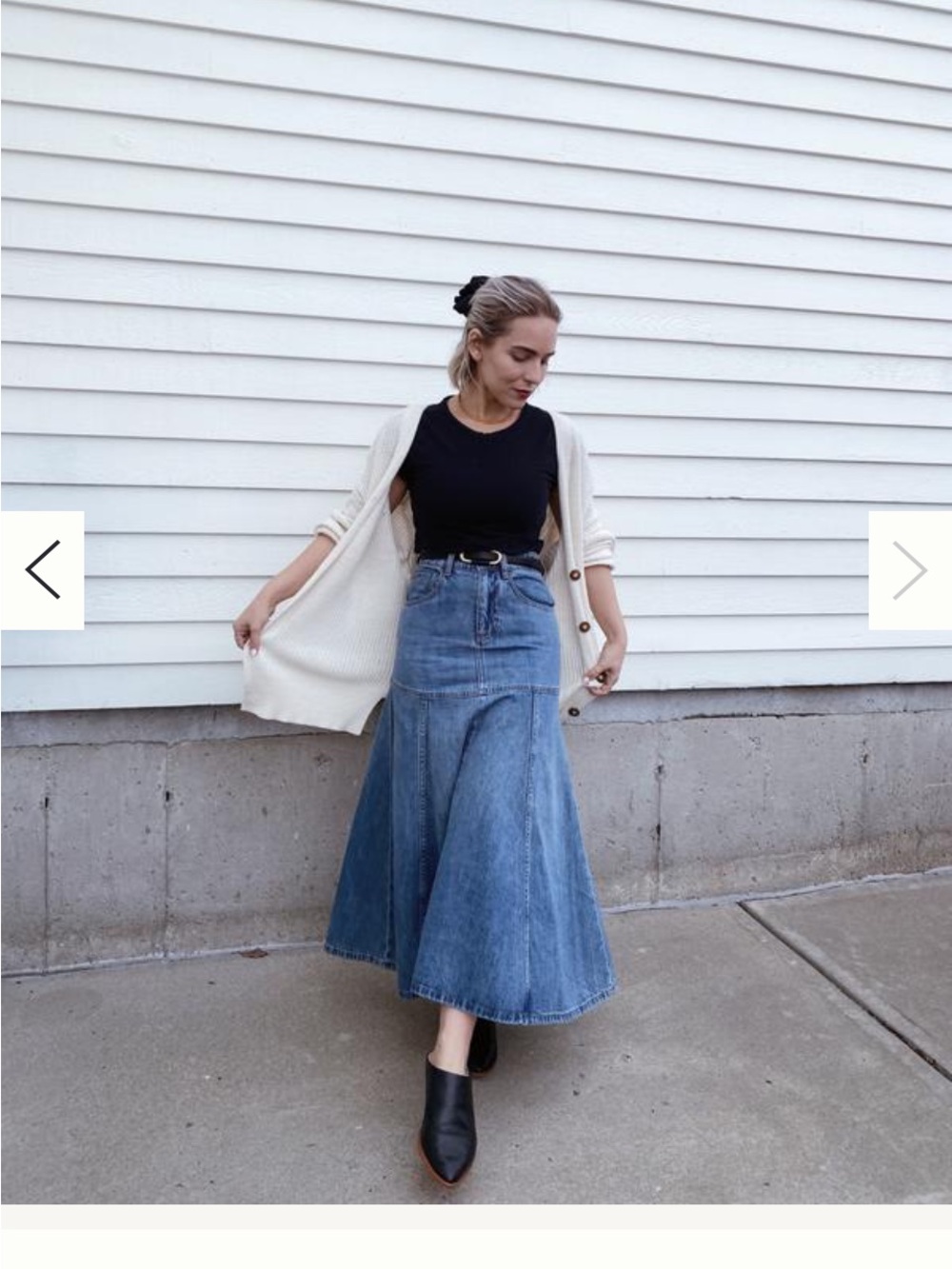 SWAK Dark Blue Denim A-Line swing Skirt